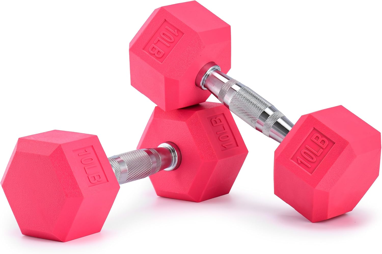 Weights Dumbbells Pink Colors Compatible with Set of 2 Neoprene/Rubber Dumbbells,1-15 LB, Anti-Slip, Anti-Roll, Hex Shape
